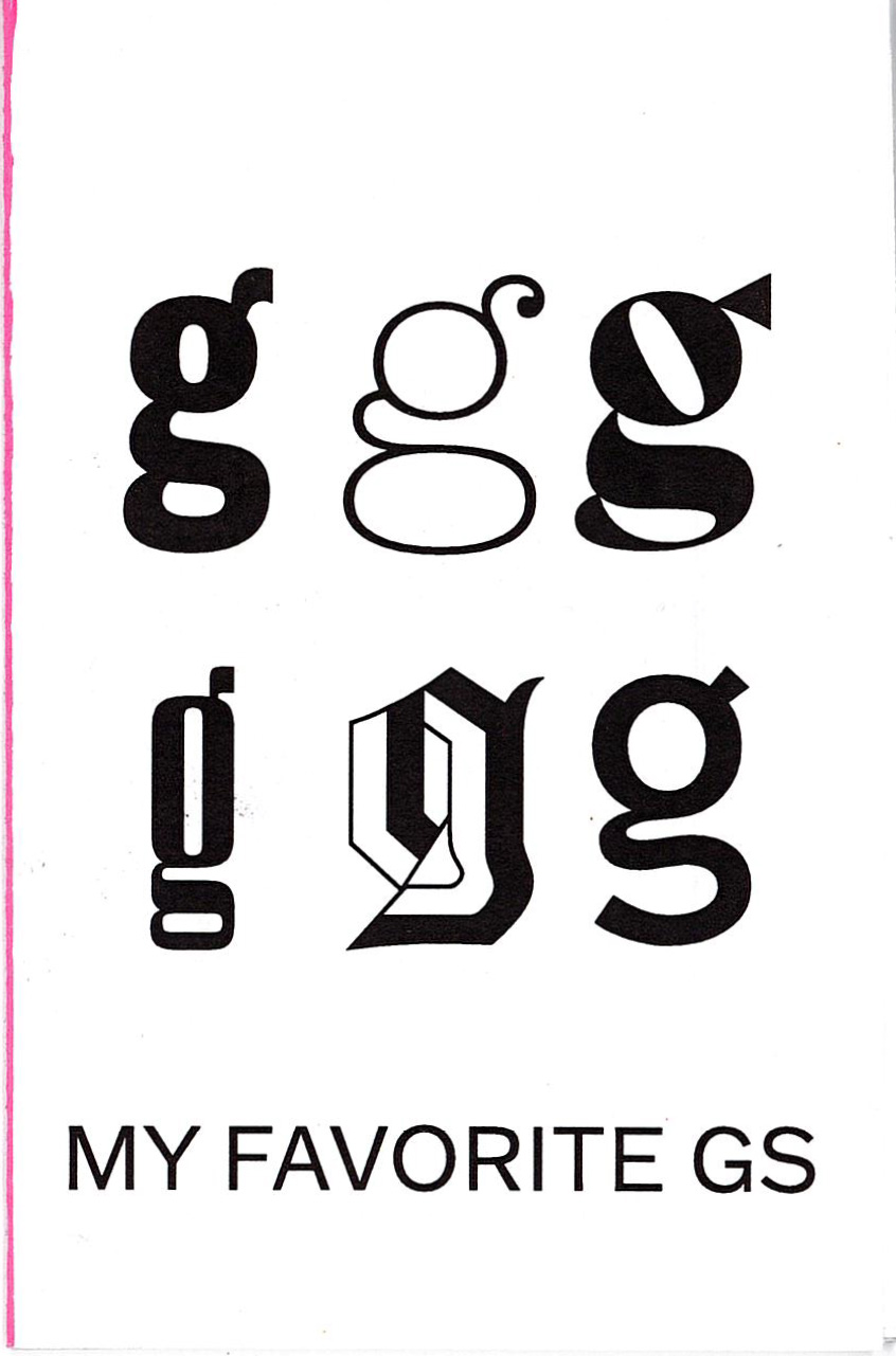 cover of zine titled my favorite g's